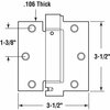 Prime-Line Door Hinge Commercial UL Adjust Self-Close, 3-1/2 in. with Sq. Corners, Satin Brass 3 Pack U 1158263